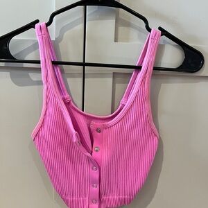 Pink Ribbed Arie Tank Top